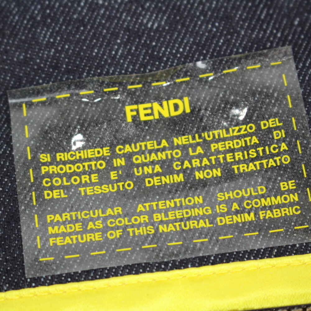 Fendi Navy Blue Mamma Bucket Multicolor Beaded Bag Shoulder Denim - Picture 7 of 7